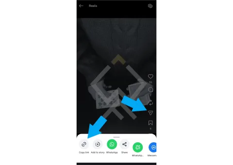 How to copy an Instagram Reel link from the share menu