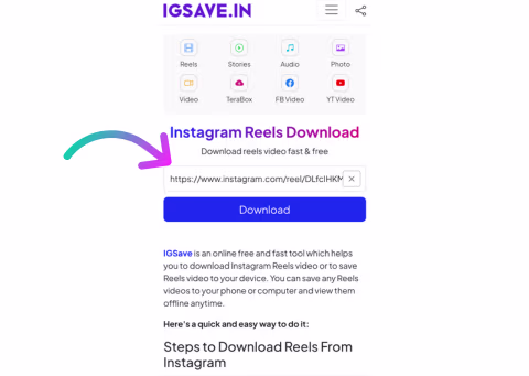 steps to download reels video